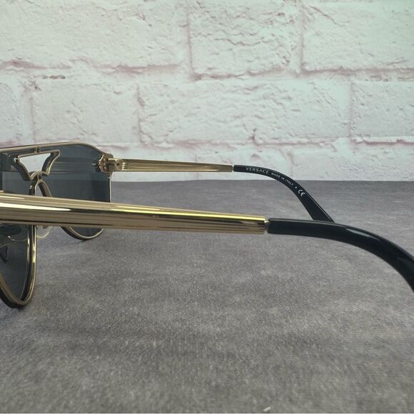 Versace VE2161 Gold/Grey Aviator Sunglasses - Picture 8 of 14